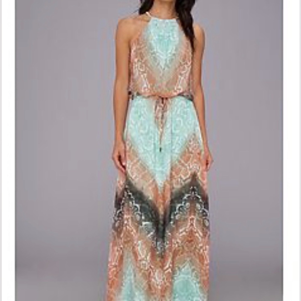 Vince Camuto Peach Brown and Mint Python print Ha… - image 5